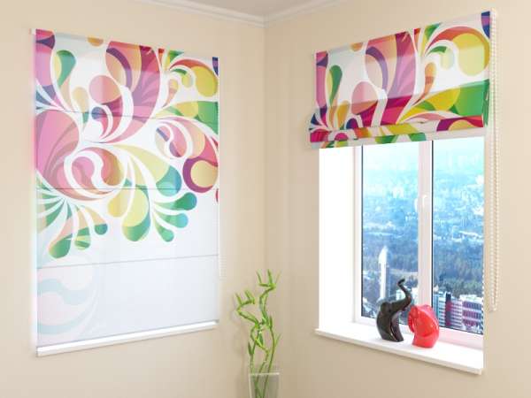 Roman blind: COLORFUL FLOWERS