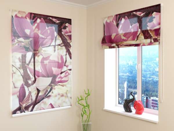 Roman blind: PINK MAGNOLIAS