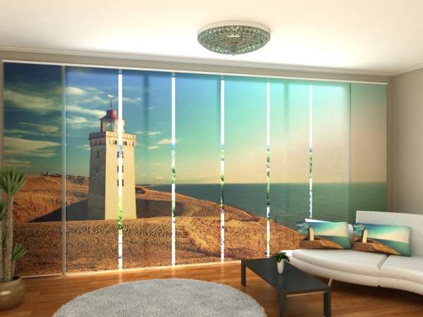 Sliding panel curtain (1-8 pts.): LIGHTHOUSE ON THE COAST OF DENMARK