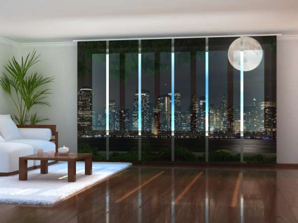 Sliding panel curtain (1-6 pts.): MOON OVER MANHATTAN