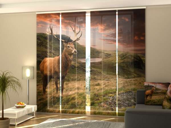 Sliding panel curtain (1-4 pts.): RED DEER AT SUNSET