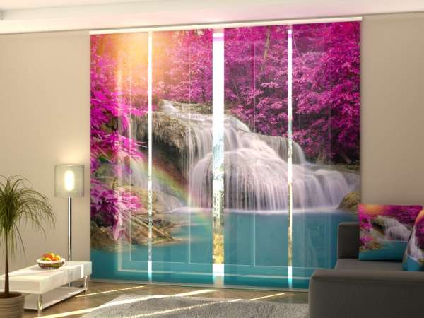 Sliding panel curtain (1-4 pts.): FLOWERS AT THE WATERFALL 2