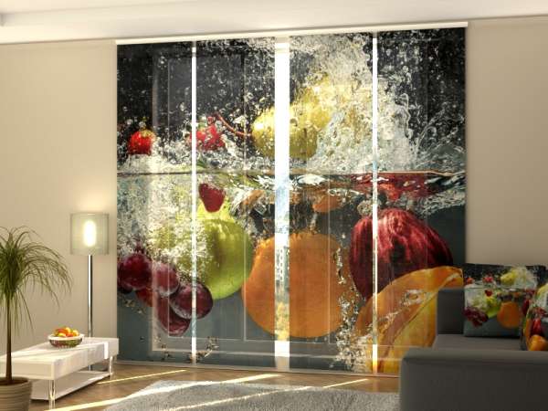 Sliding panel curtain (1-4 pts.): FRESH FRUITS IN WATER