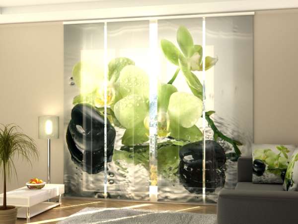 Sliding panel curtain (1-4 pts.): PISTACHIO ORCHID