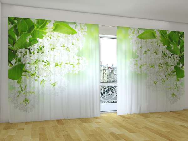 Panoramic curtain: WHITE LILAC