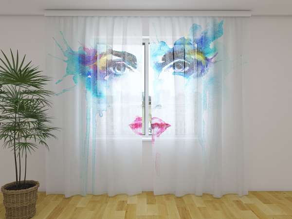 Chiffon curtain: WATERCOLOR EYES