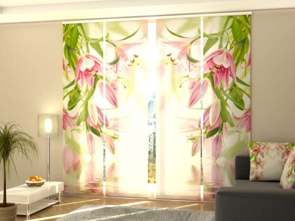 Sliding panel curtain (1-4 pts.): PINK LILIES