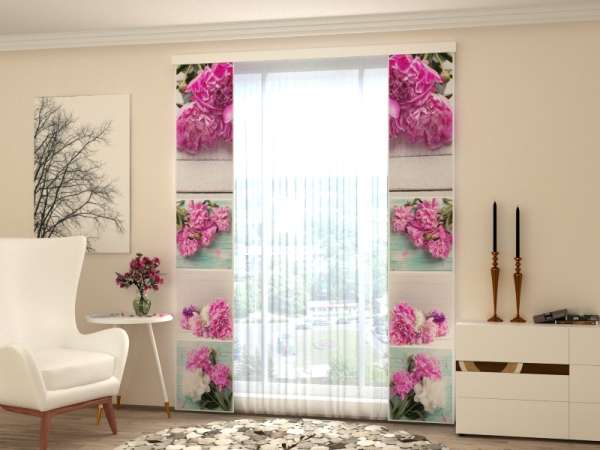 Sliding panel curtain (1-2 pts.): COLLAGE PEONIES 1