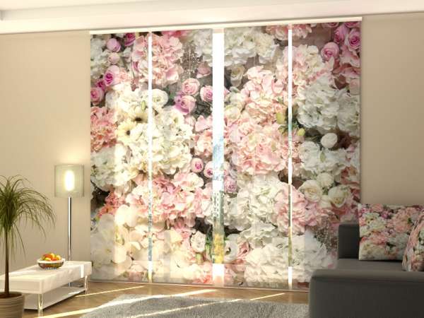 Sliding panel curtain (1-4 pts.): FLOWERS BACKGROUND