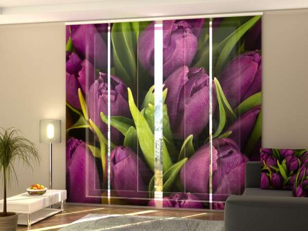 Sliding panel curtain (1-4 pts.): VIOLET TULIPS 3