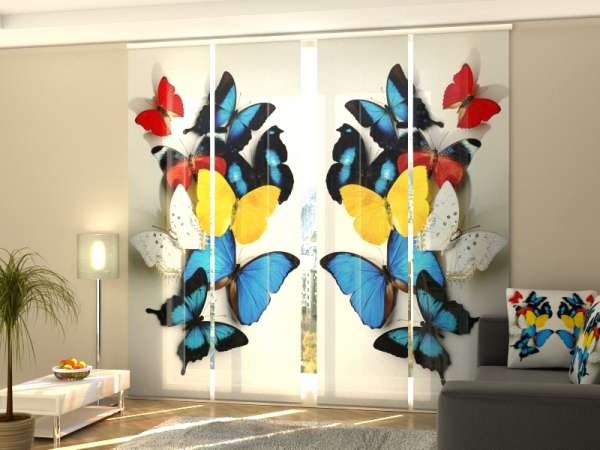 Sliding panel curtain (1-4 pts.): COLORFUL BUTTERFLIES