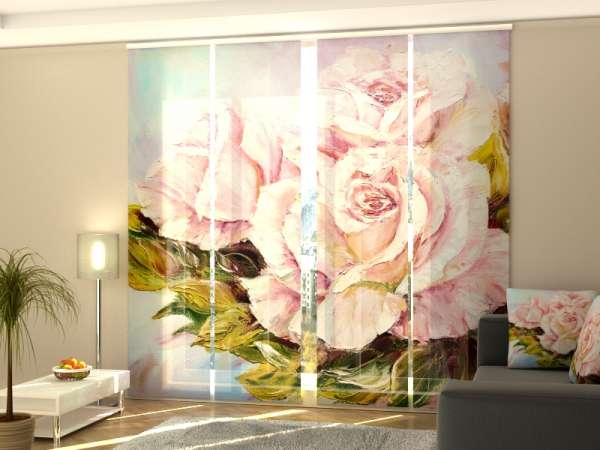 Sliding panel curtain (1-4 pts.): ROSES TENDERNESS