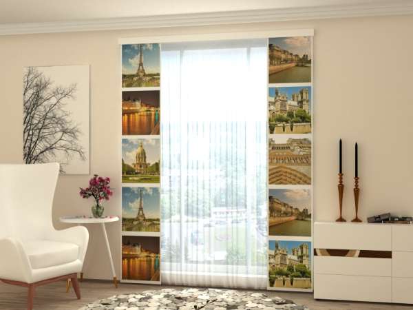 Sliding panel curtain (1-2 pts.): PARIS COLLAGE