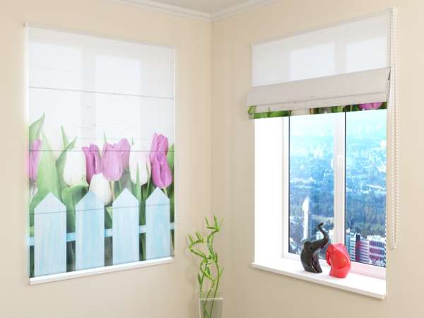 Roman blind: GARDEN TULIPS