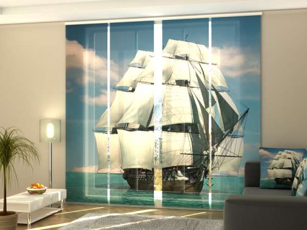 Sliding panel curtain (1-4 pts.): BEAUTIFUL SCHOONER