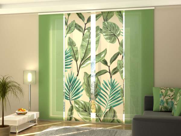 Sliding panel curtain (1-4 pts.): GREEN LEAVES