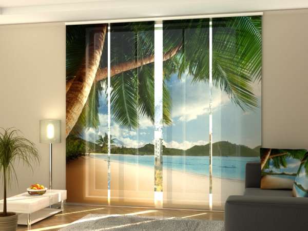 Sliding panel curtain (1-4 pts.): OCEAN AND PALMS