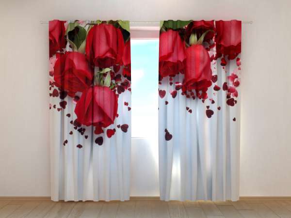 Photo curtain: ROSES AND HEARTS