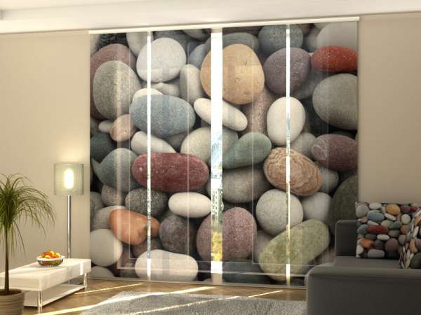 Sliding panel curtain (1-4 pts.): COLORFUL STONES