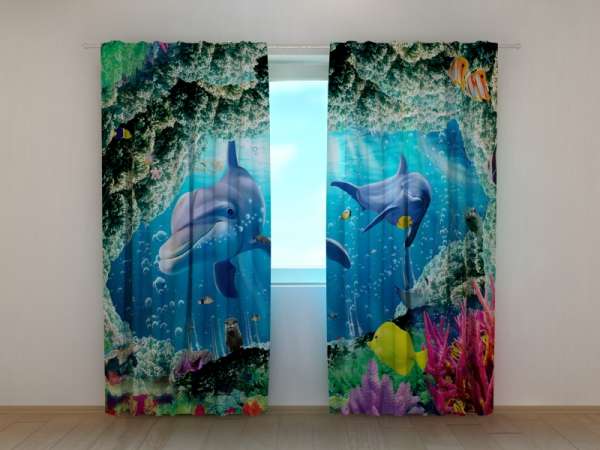 Photo curtain: BEAUTIFUL SEA WITH DOLPHINS