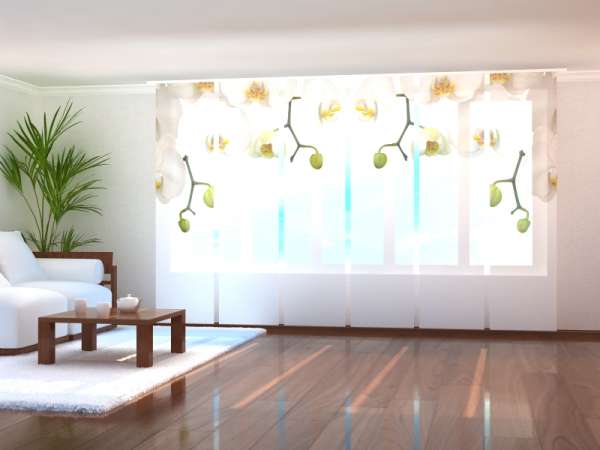 Sliding panel curtain (1-6 pts.): BIG WHITE ORCHIDS