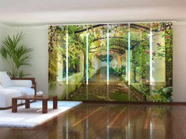 Sliding panel curtain (1-6 pts.): GREEN ARCHWAY