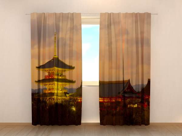 Photo curtain: TEMPLE AT SUNSET