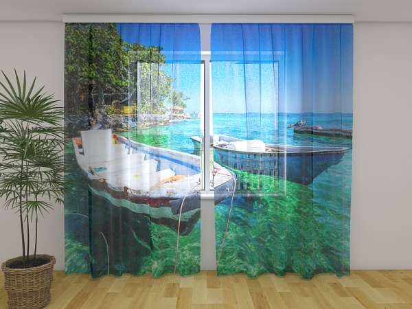 Chiffon curtain: SPANISH BOATS