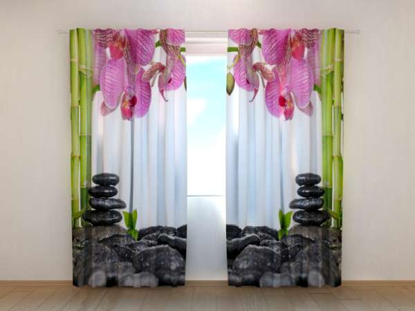 Photo curtain: ORCHIDS AND BAMBOO 1