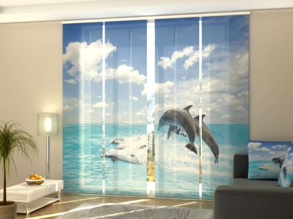 Sliding panel curtain (1-4 pts.): HAPPY DOLPHINS