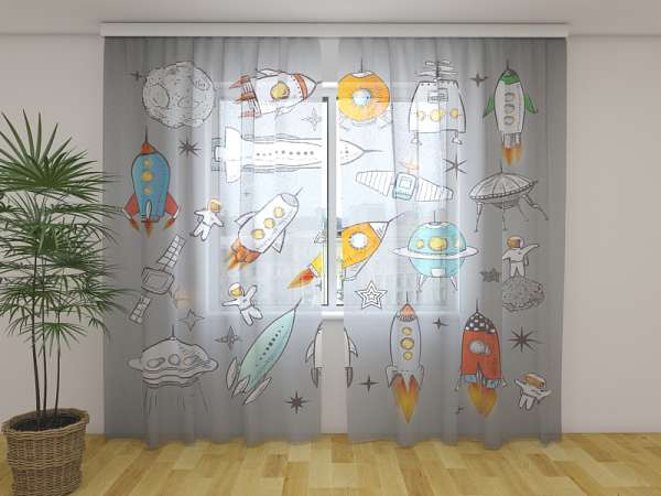 Chiffon curtain: SPACESHIPS AND SHUTTLES